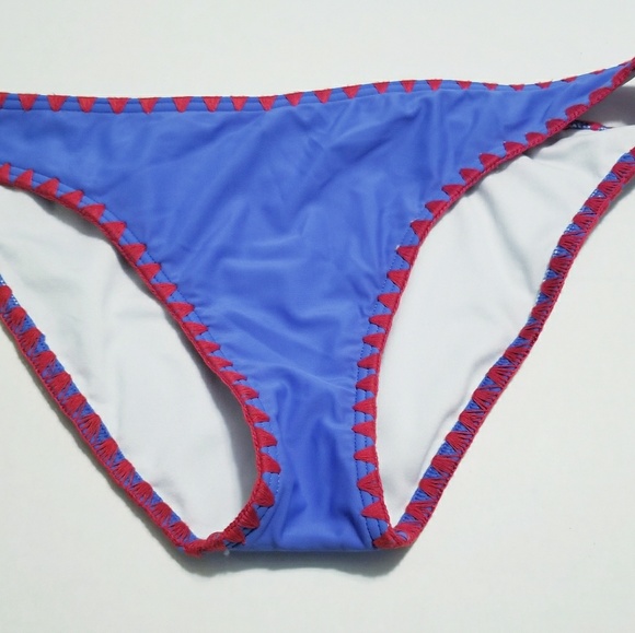 Design Lab Lord&Taylor blue/red bikini bttm XL NWT - Picture 4 of 5